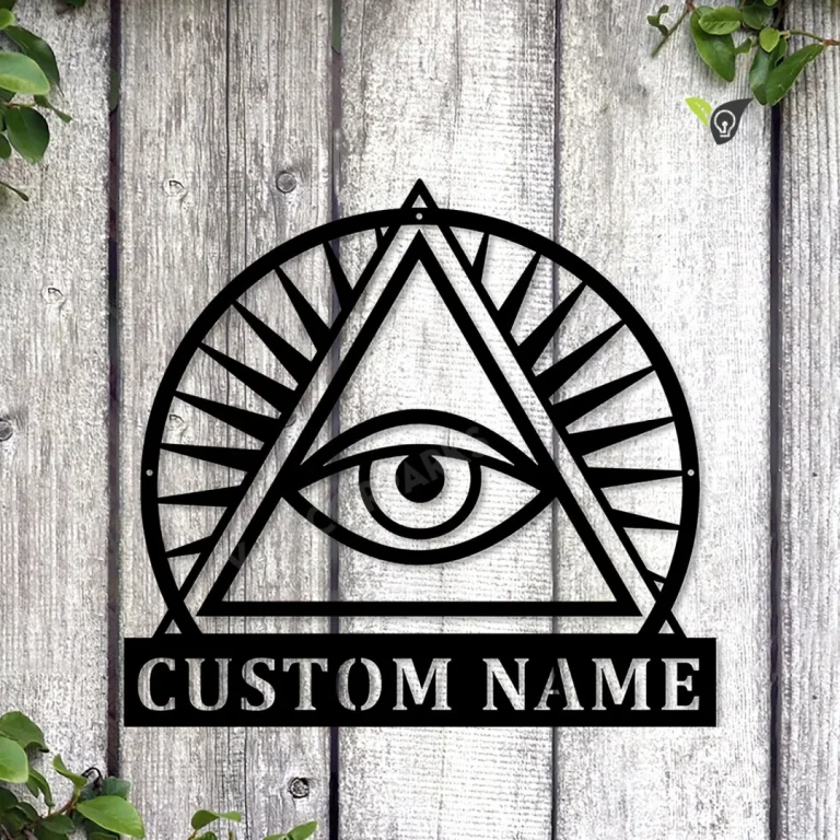 Personalized Illuminati Monogram Metal Sign Art, Custom Illuminati Metal Sign, Illuminati Lover Sign Decoration For Living Room