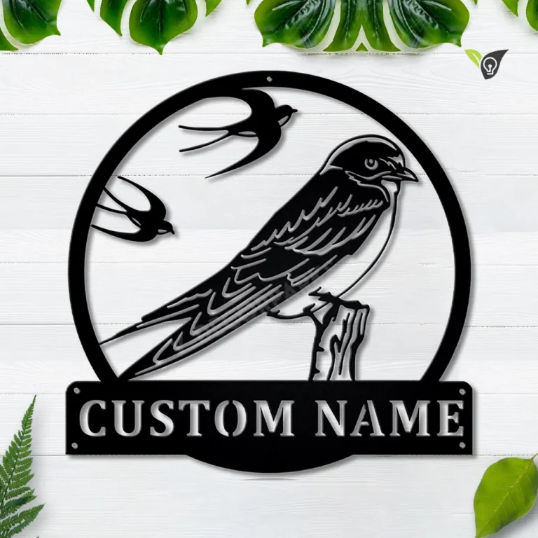 Personalized Swallows Bird Metal Sign Art, Custom Swallows Bird Metal Sign, Father's Day Gift, Pets Gift, Birthday Gift