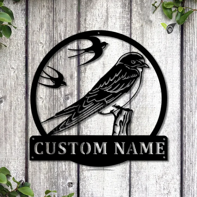 Personalized Swallows Bird Metal Sign Art, Custom Swallows Bird Metal Sign, Father's Day Gift, Pets Gift, Birthday Gift