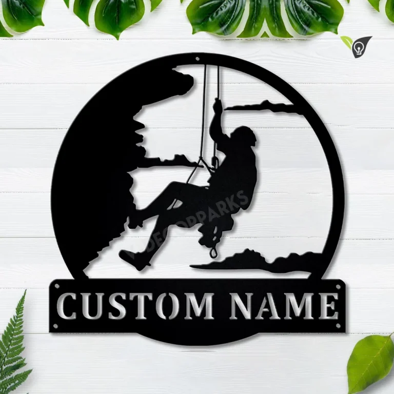 Personalized Rock Climbing Monogram Metal Sign Art ,custom Rock Climbing Metal Sign, Climbing Lover Sign Decoration For Living Room