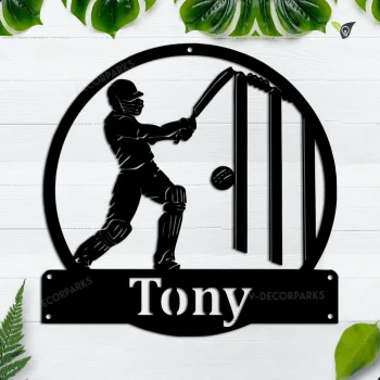 Personalized Cricket Monogram Metal Sign Art, Custom Cricket Metal Sign, Hobbie Gifts, Sport Gift, Birthday Gift