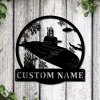 Personalized Submarine Monogram Metal Sign Art, Custom Submarine Metal Sign, Hobbie Gifts, Sport Gift, Birthday Gift