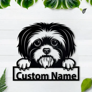 Personalized Shih Tzu Dog Metal Sign Art, Custom Shih Tzu Dog Metal Sign, Animal Funny, Father's Day Gift, Pets Gift, Birthday Gift