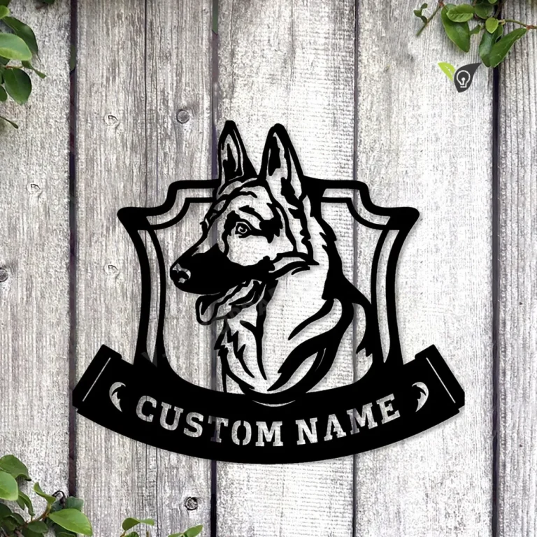 Personalized German Shepherd Monogram Metal Sign Art, Custom German Shepherd Metal Sign, German Shepherd Gifts For Men, Dog Gift