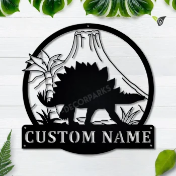 Personalized Stegosaurus Monogram Metal Sign Art, Custom Stegosaurus Metal Sign, Animal Funny, Father's Day Gift, Birthday Gift