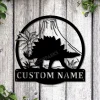 Personalized Stegosaurus Monogram Metal Sign Art, Custom Stegosaurus Metal Sign, Animal Funny, Father's Day Gift, Birthday Gift