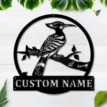 Personalized Hoopoe Birds Monogram Metal Sign Art Custom Hoopoe Birds Meta L Sign Hoopoe Birds Lover Sign Decoration For Living Room