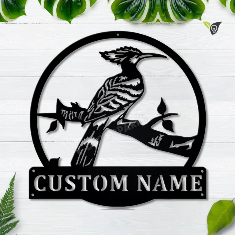 Personalized Hoopoe Birds Monogram Metal Sign Art Custom Hoopoe Birds Meta L Sign Hoopoe Birds Lover Sign Decoration For Living Room