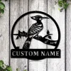 Personalized Hoopoe Birds Monogram Metal Sign Art Custom Hoopoe Birds Meta L Sign Hoopoe Birds Lover Sign Decoration For Living Room