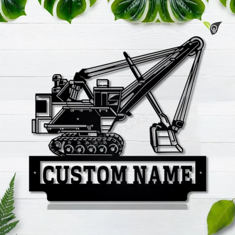 Personalized Dragline Rope Excavator Metal Sign Art, Operators Metal Sign, Crane Operators Monogram Gift, Job Gift, Decor Decoration