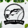 Personalized Butterfish Fishing Fish Pole Monogram Metal Sign Art, Butterfish Fishing Fish Metal Sign, Fishing Lover Sign Decoration