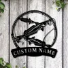 Personalized Haike Fishing Fish Pole Monogram Metal Sign Art, Haike Fishing Fish Metal Sign, Fishing Lover Sign Decoration For Living Room