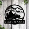 Personalized Snowmobiling Monogram Metal Sign Art, Snowmobiling Metal Sign, Housewarming Outdoor Metal