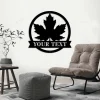 Maple Leaf Metal Sign With Led Lights, Canada Metal Sign, Personalized Home Decor, Maple Leaf Monogram Sign, Family Address Sign, Family Sign