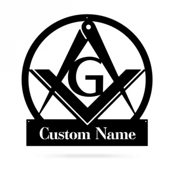 Masonic Monogram, Cut Metal Sign, Metal Wall Art, Metal House Sign