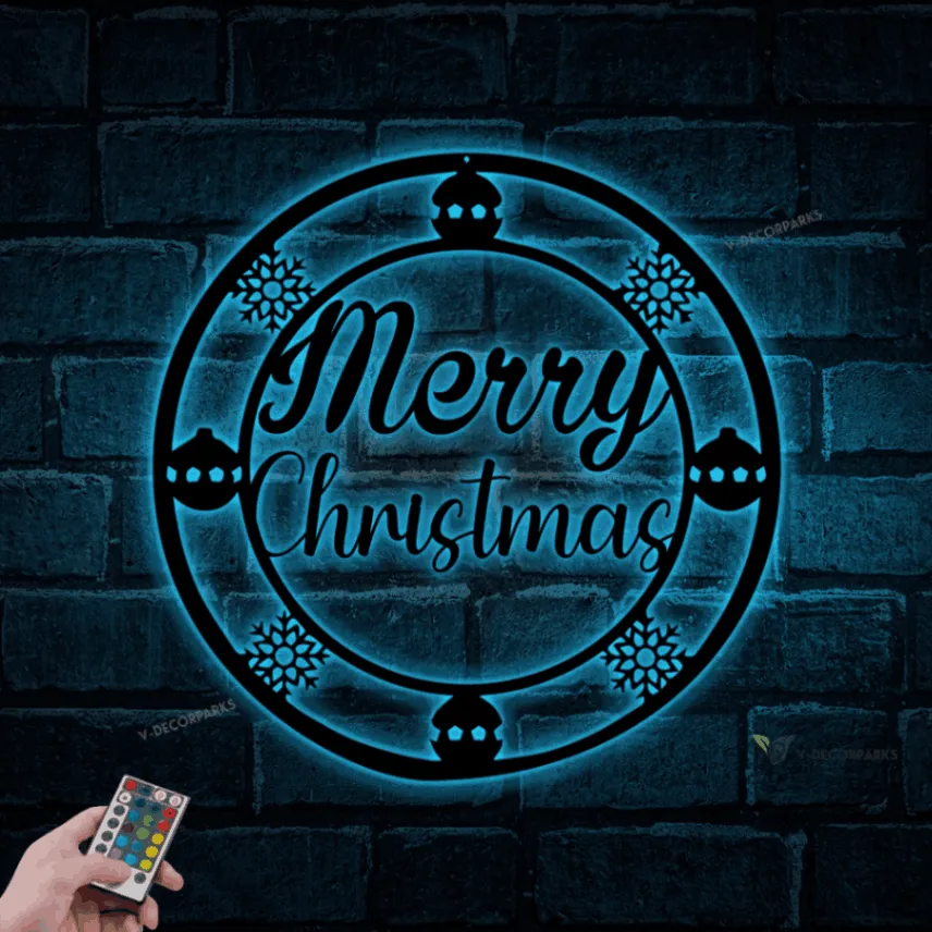 Merry Christmas Led Lights Sign, Metal Merry Christmas Sign, Christmas Sign, Christmas Decoration, Christmas Decor, Happy Holiday Sign, Christmas Sign