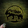 Metal Bear With Led Lights, Wall Art Metal Rustic Forest Wall Decor Metal Bear Wilderness Wall Art Metal Forest Decor For Living Room Indoor Decoration