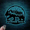 Metal Bear With Led Lights, Wall Art Metal Rustic Forest Wall Decor Metal Bear Wilderness Wall Art Metal Forest Decor For Living Room Indoor Decoration