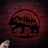 Metal Bear With Led Lights, Wall Art Metal Rustic Forest Wall Decor Metal Bear Wilderness Wall Art Metal Forest Decor For Living Room Indoor Decoration