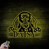 Metal Dachshund With Led Lights Sign, Dachshund Dog Sign, Dachshund Dog Decor, Weenie Dog Sign, Weenie Dog Decor, Custom Dog Sign, Metal Dog Sign