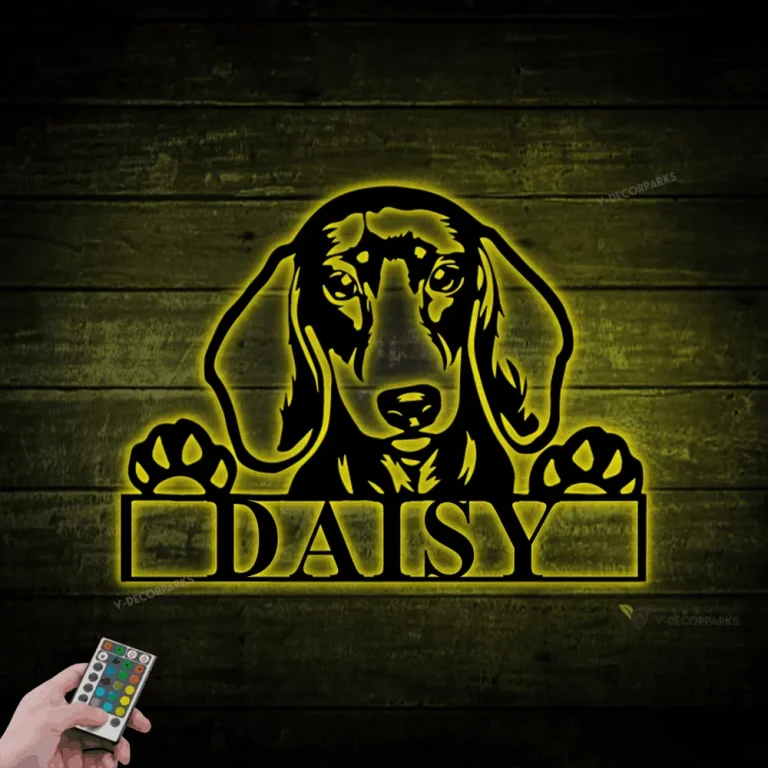 Metal Dachshund With Led Lights Sign, Dachshund Dog Sign, Dachshund Dog Decor, Weenie Dog Sign, Weenie Dog Decor, Custom Dog Sign, Metal Dog Sign