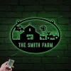 Metal Farm Sign Led Lights, Custom Ranch Sign, Custom Farm Sign, Custom Barn Sign, Housewarming Gift, Wedding Gift, Farmhouse Sign, Yellowstone Sign