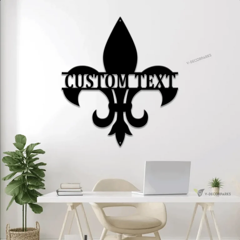 Metal Fleur De Lis Sign With Led Lights, Fleur De Lis Art, Louisiana Metal Sign, Fleur De Lis Name Sign, Fleur De Lis Decor, Family Name Sign