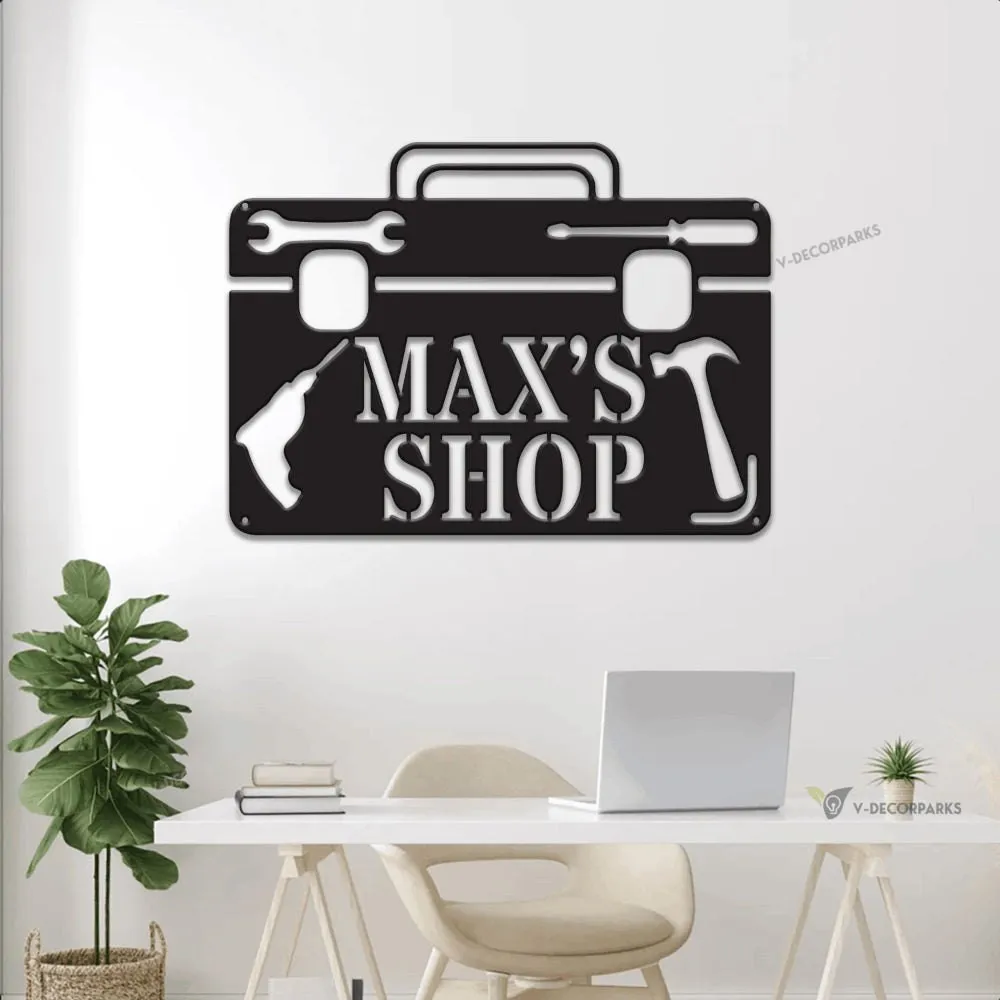 Metal Garage Sign With Led Lights, Personalized Workshop Metal Sign, Metal Workshop Sign, Custom Workshop Sign, Fathers Day Gift,dad's Workshop Sign