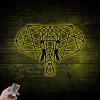 Metal Geometric Elephant Sign With Led Lights, Metal Elephant Sign, Geometric Animal Sign, Animal Sign, Elephant Sign, Safari Animal Sign