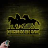 Metal Horse Sign With Led Lights, Metal Farm Sign, Horse Sign, Sign For Stable, Metal Ranch Sign, Horse Ranch Sign, Horse Stable Sign, Farm Sign