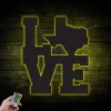 Metal I Love Texas Led Light Sign, Metal Texas Sign, Custom Texas Sign, Texas State Sign, Texas Forever Sign, Love Sign, Metal Patio Sign,outdoor Sign