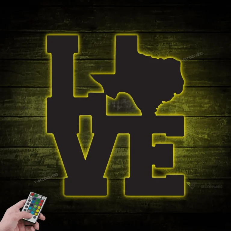 Metal I Love Texas Led Light Sign, Metal Texas Sign, Custom Texas Sign, Texas State Sign, Texas Forever Sign, Love Sign, Metal Patio Sign,outdoor Sign