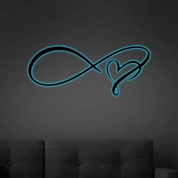 Metal Infinity Heart Sign - Metal Infinity Symbol And Heart Wall Decor - Love Valentine Gift Metalsign - Infinity Love Wedding Sign