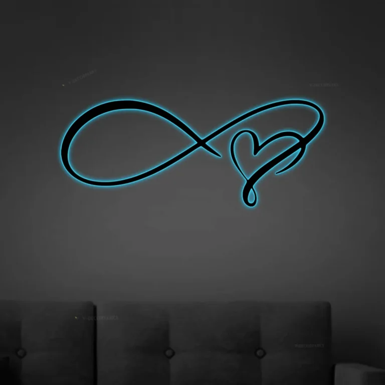 Metal Infinity Heart Sign - Metal Infinity Symbol And Heart Wall Decor - Love Valentine Gift Metalsign - Infinity Love Wedding Sign