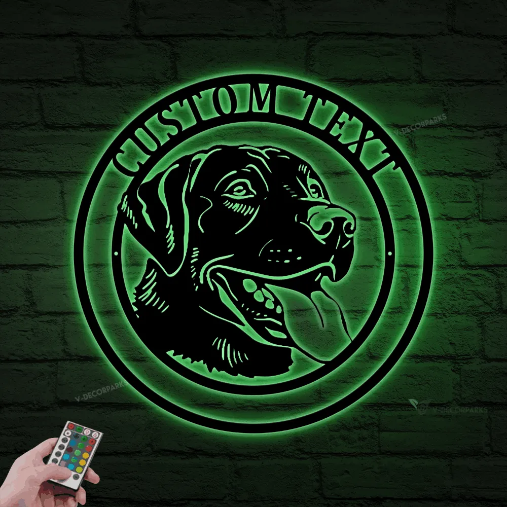 Metal Labrador Retriever Sign With Led Lights, Labrador Retriever Sign, Labrador Retriever Decor, Custom Dog Sign, Dog Decor, Dog Sign With Name Sign