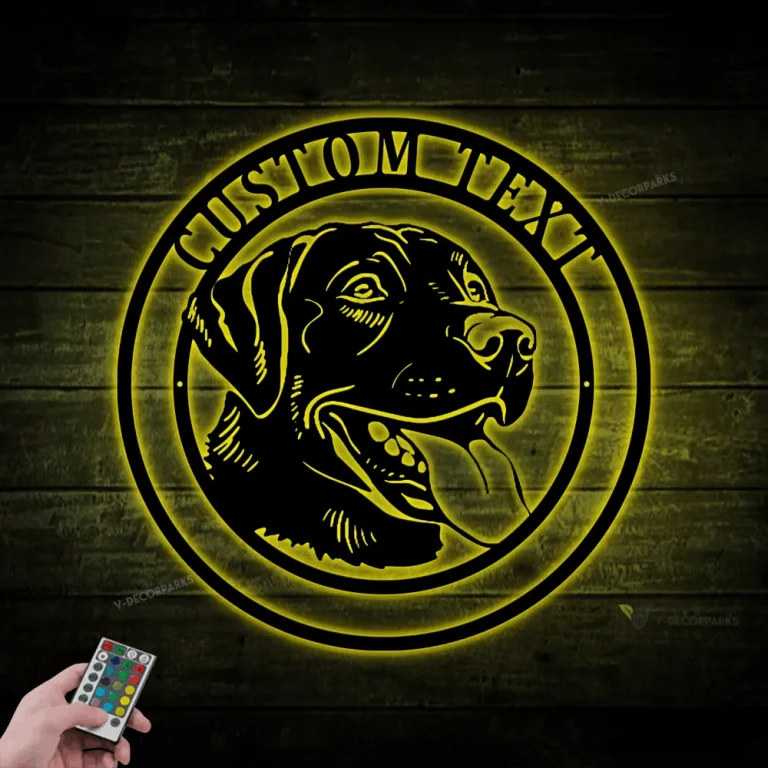 Metal Labrador Retriever Sign With Led Lights, Labrador Retriever Sign, Labrador Retriever Decor, Custom Dog Sign, Dog Decor, Dog Sign With Name Sign
