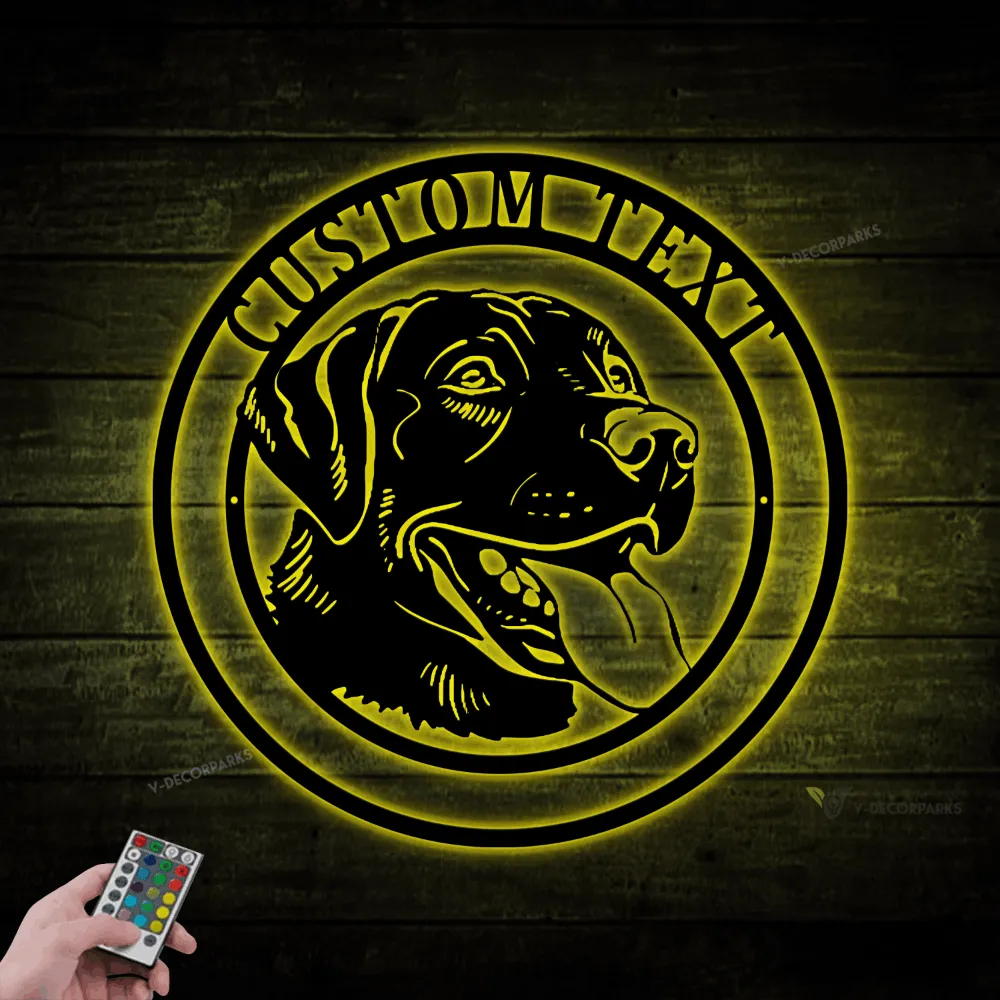 Metal Labrador Retriever Sign With Led Lights, Labrador Retriever Sign, Labrador Retriever Decor, Custom Dog Sign, Dog Decor, Dog Sign With Name Sign