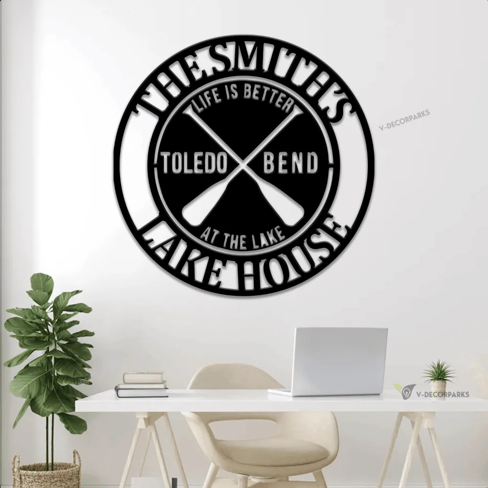 Metal Lake House Sign With Led Lights, Lake Sign, Lakehouse Sign, Beachhouse Sign, Beach Sign, River House Sign, Custom Lake Sign, Lake House Decor