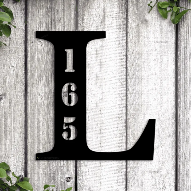 Metal Led Lights, Letter Address Sign, Initial Address Metal Sign, House Number Plaque, Custom Metal Monogram, Address Plaque, Front Porch Decor