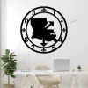 Metal Louisiana Clock With Led Lights, Metal Fleur De Lis Clock, Metal Clock, Fleur De Lis Sign, Metal Fleur De Lis, Metal Louisiana Sign