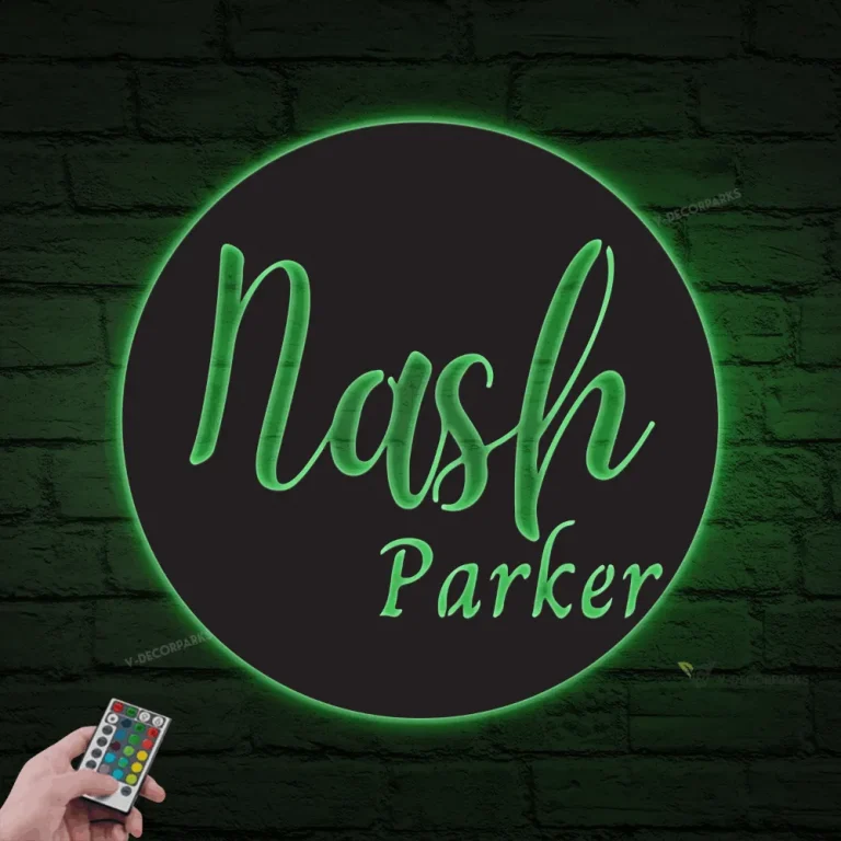 Metal Nursery Sign With Led Lights, Metal Custom Name Sign, Custom Baby Name Sign, Custom Nursery Decor, Name Sign For Newborn, Custom Nursery Sign