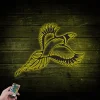Metal Pheasant Wall Art With Led Lights, Animal Wildlife Scene Metal Wall Art, Wilderness Decor, Gift For Hunter, Pheasant Silhouette, Hunter Gift