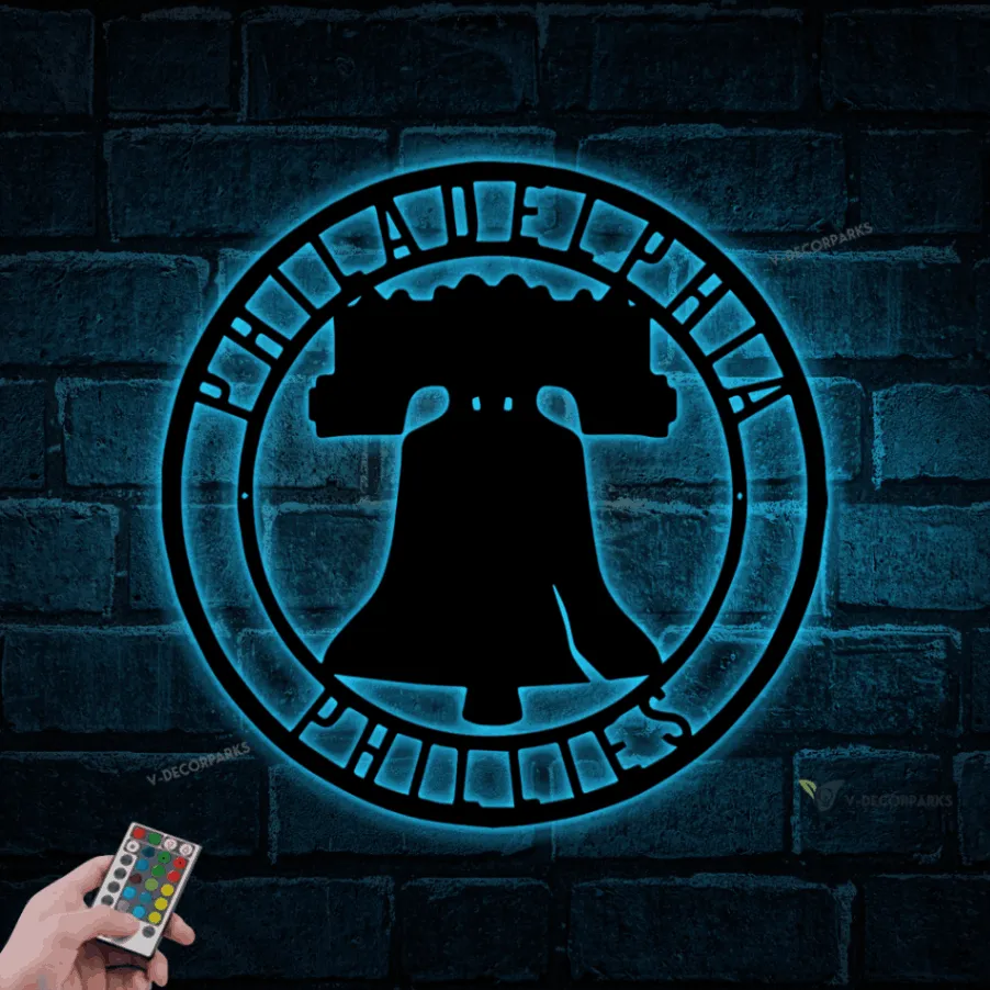 Metal Philadelphia Phillies Sign With Led Lights, Philadelphia Phillies Sign, Philadelphia Phillies Decor, Philadelphia Sports Sign, Sport Sign