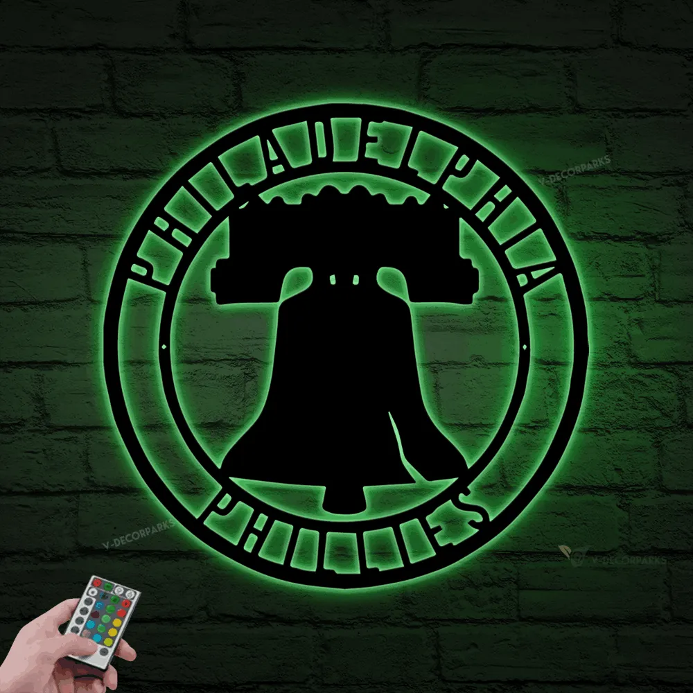 Metal Philadelphia Phillies Sign With Led Lights, Philadelphia Phillies Sign, Philadelphia Phillies Decor, Philadelphia Sports Sign, Sport Sign