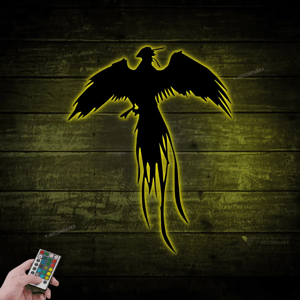 Metal Phoenix, Metal Phoenix Led Lights Wall Art, Phoenix Art, Phoenix Decor, Rising Phoenix Sign, Metal Wall Art, Contemporary Wall Art