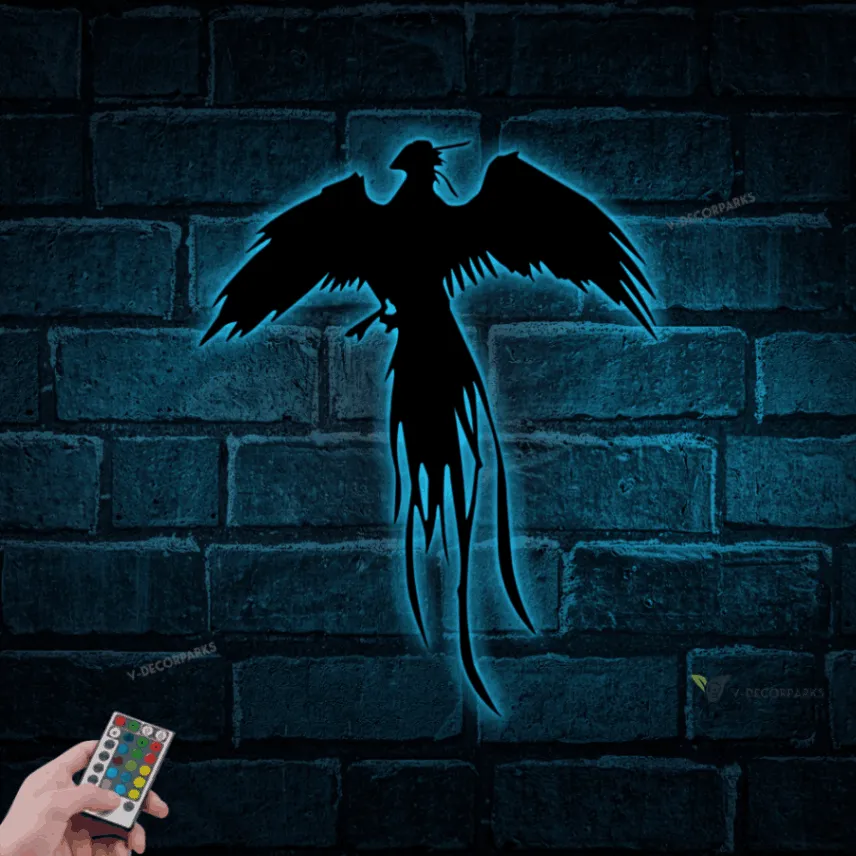 Metal Phoenix, Metal Phoenix Led Lights Wall Art, Phoenix Art, Phoenix Decor, Rising Phoenix Sign, Metal Wall Art, Contemporary Wall Art