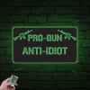 Metal Pro Gun Sign With Led Lights, Metal 2nd Amendment Sign, Gun Support Sign, Pro 2nd Amendment Sign, Metal Military Sign, Custom Gun Sign