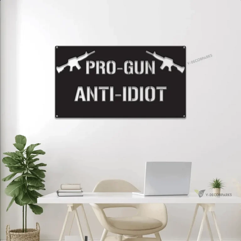 Metal Pro Gun Sign With Led Lights, Metal 2nd Amendment Sign, Gun Support Sign, Pro 2nd Amendment Sign, Metal Military Sign, Custom Gun Sign