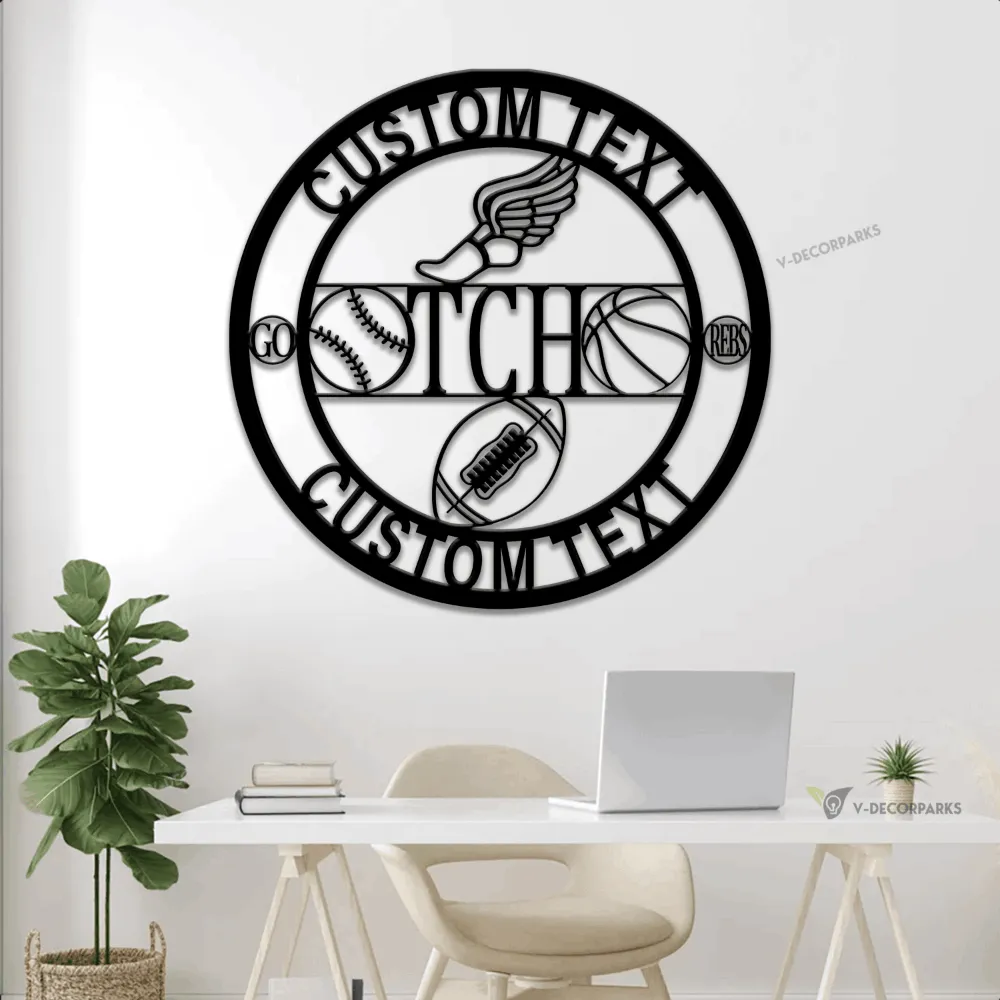 Metal Sports Sign With Led Lights, Custom Sports Sign, Personalized Sports Sign, Highschool Sports Sign College Sports Sign Fathers Day Gift