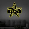 Metal Star Sign With Led Lights, - Metal Wall Art - Housewarming Gift - Wedding Gift - Personalized Metal Wall Art - Custom Metal Wall Decor